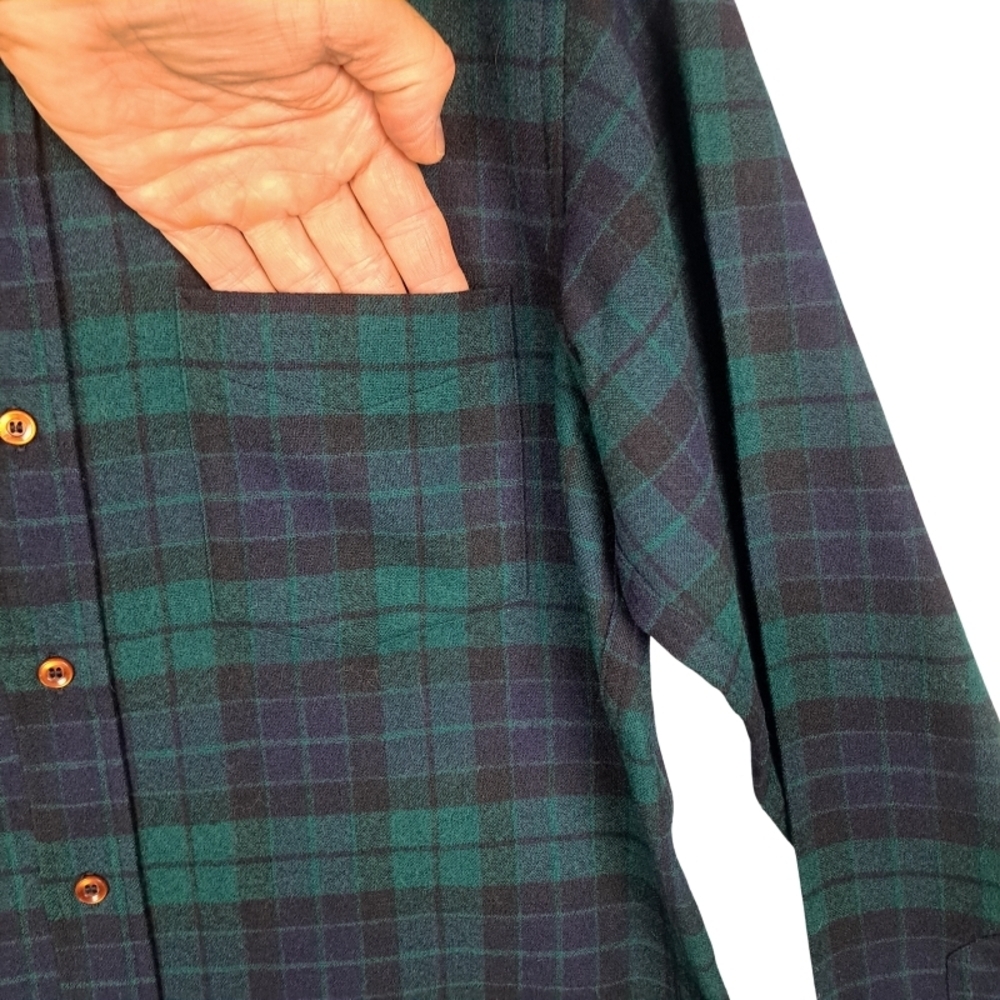 Pendelton Men's 15.5 100% Pure Virgin Wool Long Sleeve Button Down Shirt - Picture 7 of 9